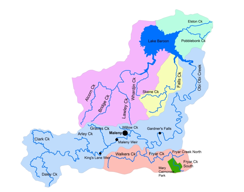 Named Creeks in Lake Baroon Catchment full